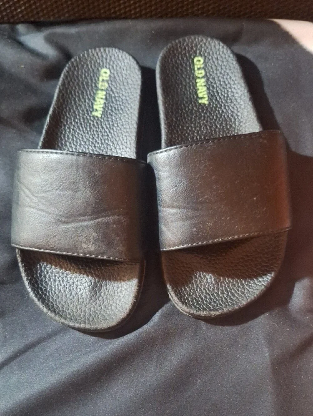 Old Navy Kids Black Slide Sandals with Textured Footbed